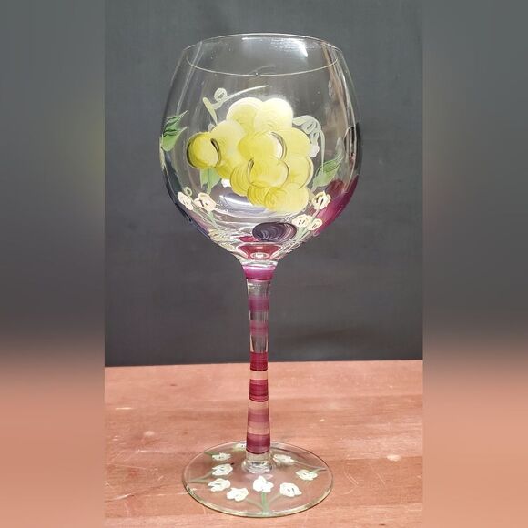 Vintage Home Essentials RED WINE Glasses Grapes 4 Glasses - Picture 5 of 7